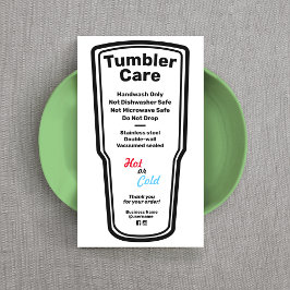 Tumbler Care Instructions Business Card Visitenkarte