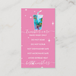 Tumbler Care Logo ombre marbel Textur pink Visitenkarte