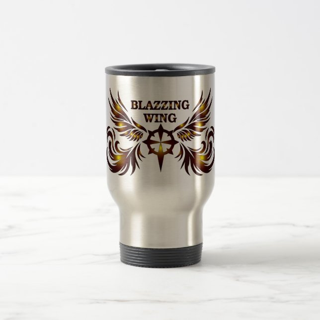 Tumbler mit Flammendem Flügel Reisebecher (Mittel)