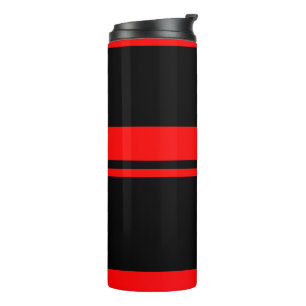 Tumbler mit schwarzen und roten Streifen Thermosbecher