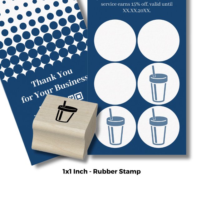 Tumbler mit Strohhalm - 1" Inch Smoothie Loyalty C Gummistempel (Tumbler with Straw – 1" Inch Smoothie Loyalty Card Rubber Stamp)