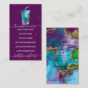 Tumbler Pflege Lila mit Textur Visitenkarte