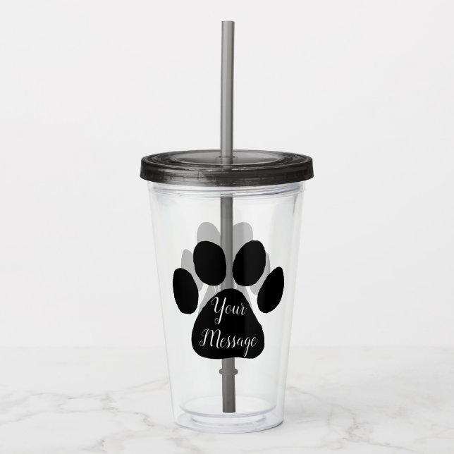 Tumbler - Puppy Paw Prints Acryltrinkbecher (Vorderseite)