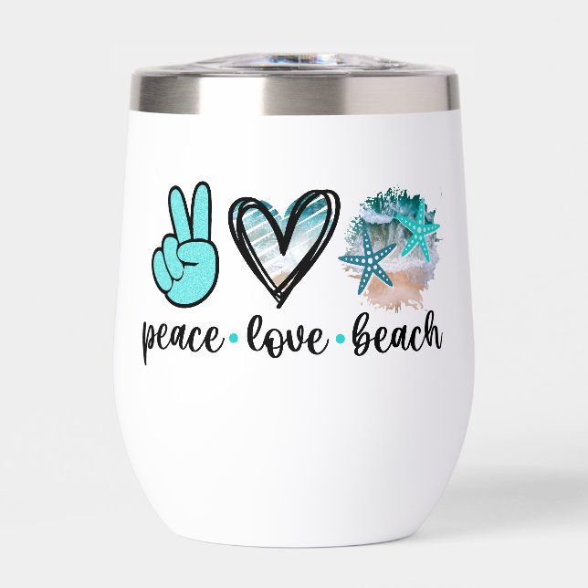 Tumbler - Ruhe, Liebe und Strand (Vorderseite)
