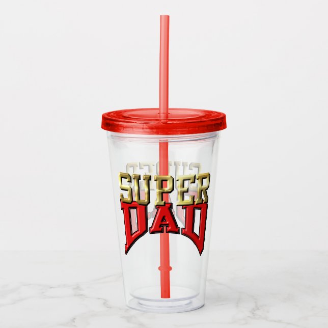 Tumbler - "SUPER VATER" Acryltrinkbecher (Vorderseite)
