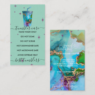 Tumbler Verkäufer pflegen Grün mit Textur Visitenkarte