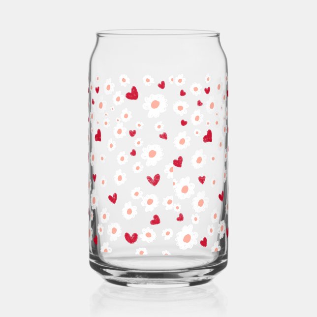 Tumblers daisy und Herz Dosenglas (Vorderseite)