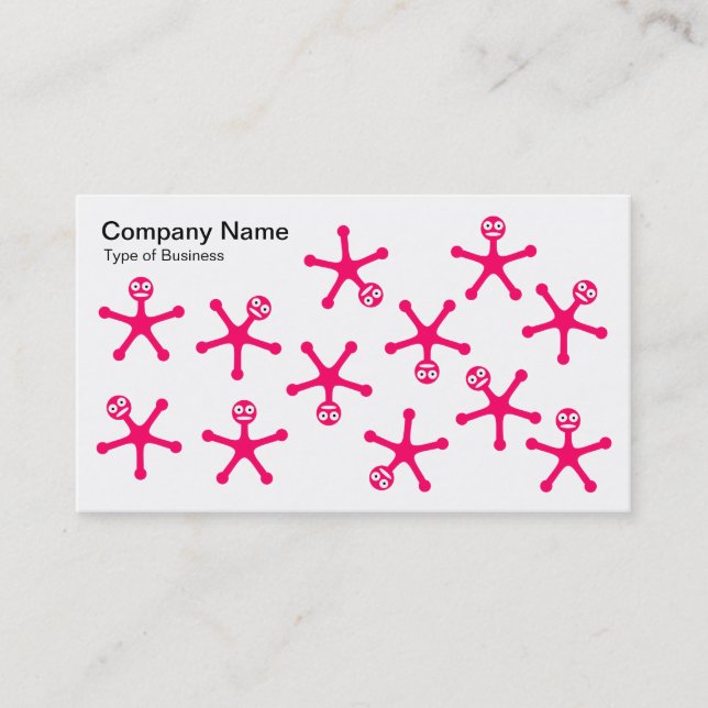 Tumblers - Neon Red on White Visitenkarte (Vorderseite)