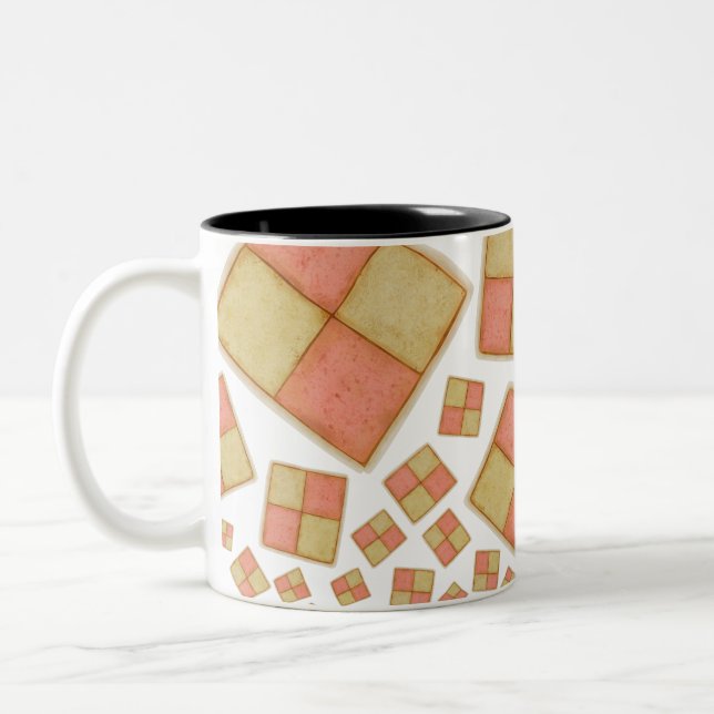 Tumbling Battenberg Cake Zwei-Tone-Kaffee-Tasse Zweifarbige Tasse (Links)