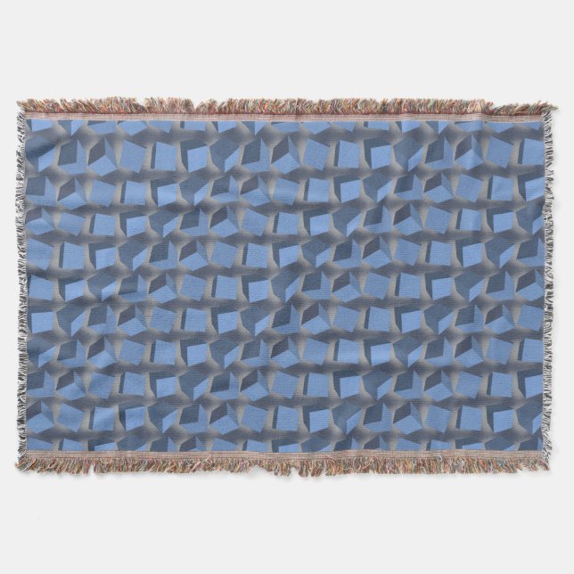 Tumbling Boxes Blue Throw Blanket Decke (Vorderseite)