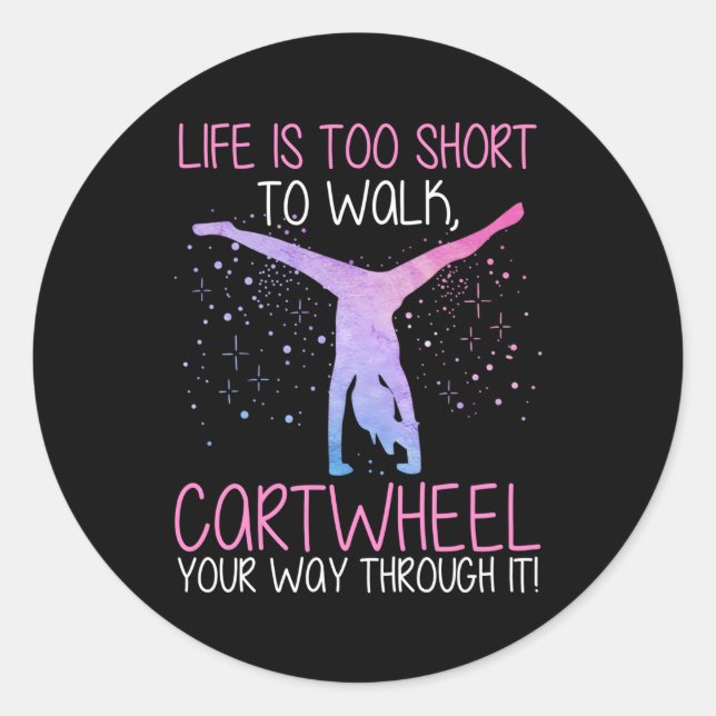 Tumbling Cwheel Mama Wer Lieben Gymnastik Runder Aufkleber (Vorderseite)