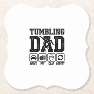Tumbling Dad Drive Pay Clap Repeat Shirt Design_1 Untersetzer