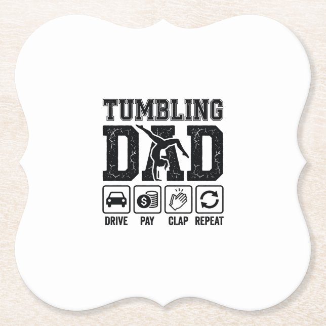 Tumbling Dad Drive Pay Clap Repeat Shirt Design_1 Untersetzer (Vorderseite)