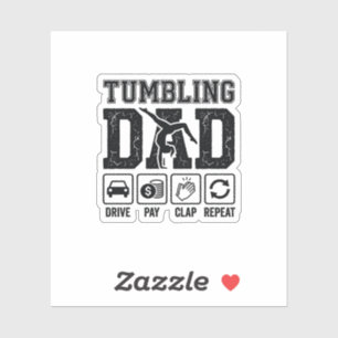 Tumbling Dad Drive Pay Klatschen Wiederholen Shirt Aufkleber
