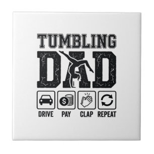 Tumbling Dad Drive Pay Klatschen Wiederholen Shirt Fliese