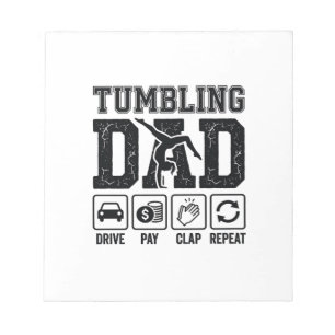 Tumbling Dad Drive Pay Klatschen Wiederholen Shirt Notizblock