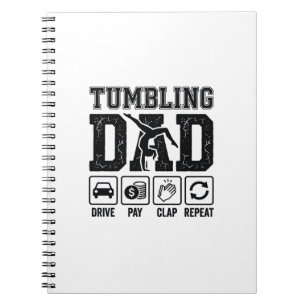 Tumbling Dad Drive Pay Klatschen Wiederholen Shirt Notizblock