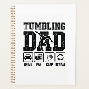 Tumbling Dad Drive Pay Klatschen Wiederholen Shirt Planer