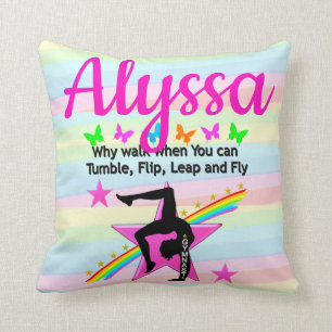 TUMBLING GYMNASTICS QUOTE DESIGN KISSEN