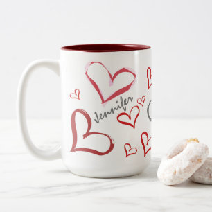 Tumbling Hearts Zweifarbige Tasse