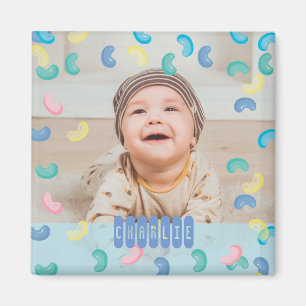 Tumbling Jelly Beans Cute Custom Baby Photo Magnet
