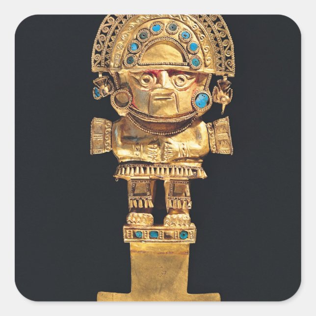 Tumi oder zeremonielles Messer in Form Quadratischer Aufkleber (Vorderseite)