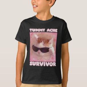 Tummy Ache Survivor Cat Funny T-Shirt
