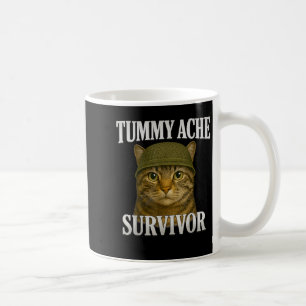 Tummy Ache Survivor Cat Meme Funny Kitten Geschenk Kaffeetasse