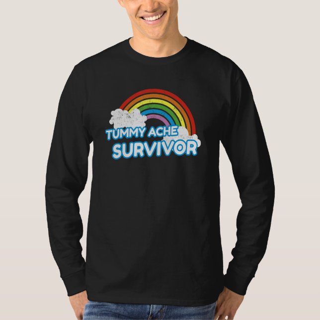 Tummy Ache Survivor   Stomach Ache IBS Rainbow T-Shirt (Vorderseite)