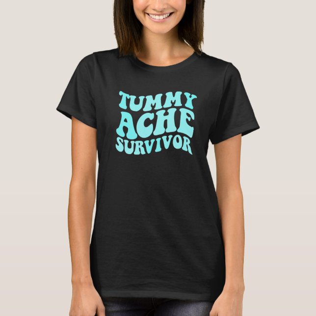 Tummy Ache Survivor Stomachache  Kids Tummy Ache T-Shirt (Vorderseite)