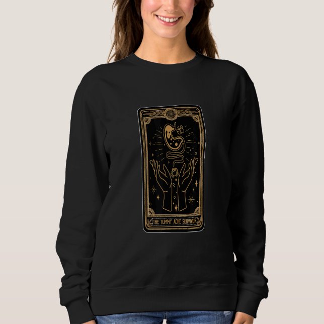 Tummy Ache Survivor Tarot Card Stomachache Awarene Sweatshirt (Vorderseite)