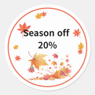 Tumn-Saison-Aus-Sticker – Herbstsale-Aktion  Runder Aufkleber