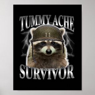 Tumorache Survivor Raccoon Funny Sprichwort Cats M Poster