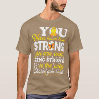 Tumorerziehungsmotivation für Kinder Gelber Ribbo T-Shirt