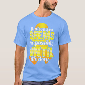 Tumorerziehungsmotivation für Kinder Gelber Ribbo T-Shirt