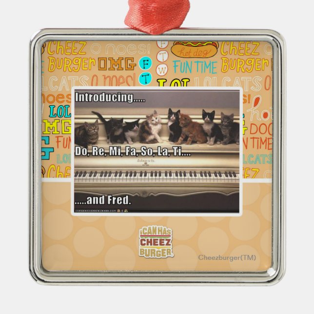 , Tun Re, MI, Fa so La, Ti, Fred Silbernes Ornament (Vorne)