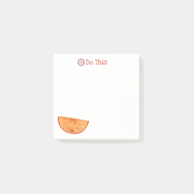 Tun Sie das, Kawaii Orange Post-it Klebezettel (Vorderseite)