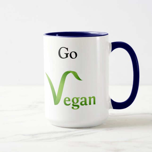 Tun Sie das Richtige! Gehen Wecker-Tasse vegane Tasse (Rechts)