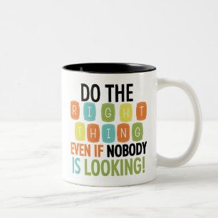 Tun Sie das Richtige Zweifarbige Tasse
