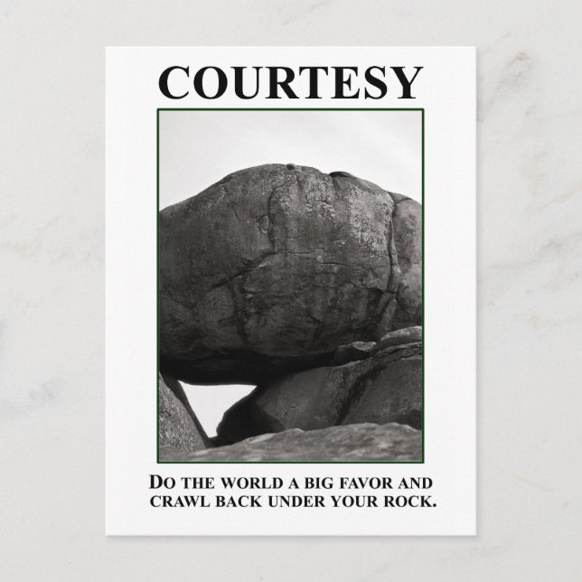 Tun Sie der Welt einen Gefallen; kommen Sie zurück Postkarte (Vorderseite)