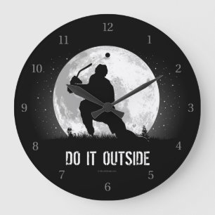 Tun Sie es draußen (Hockey) große Uhr