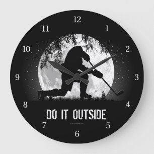 Tun Sie es draußen (Hockey) große Uhr