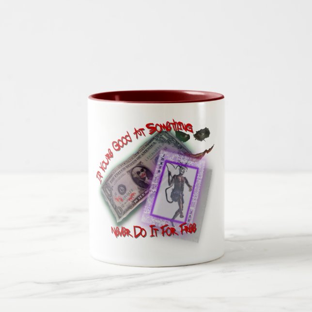 Tun Sie es nie für freies! Zweifarbige Tasse (Mittel)