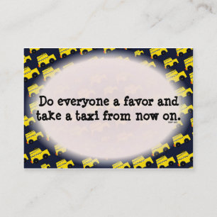 Tun Sie jeder eine Bevorzugung und ein Taxi ab Visitenkarte