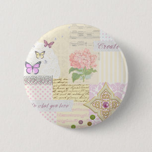 Tun Sie, was Sie Liebe - Girly rosa u. Button