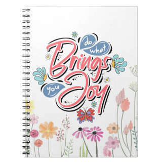 Tun Sie, was Sie zu Joy Floral und Butterfly Zitat Notizblock