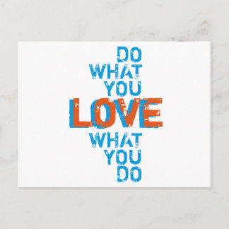 tun, was Sie Liebe, inspirierende Wortart drucken Postkarte