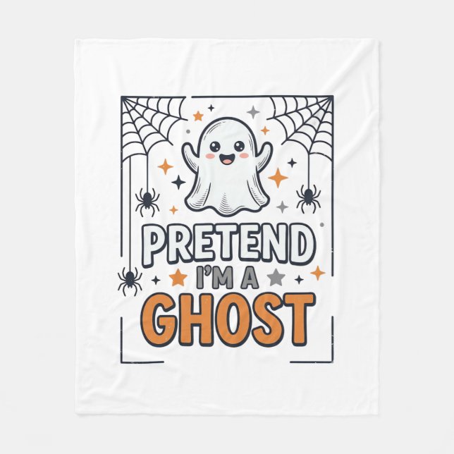 Tun wir so als ob ich ein süßer Halloween-Geist bi Fleecedecke (Vorderseite)