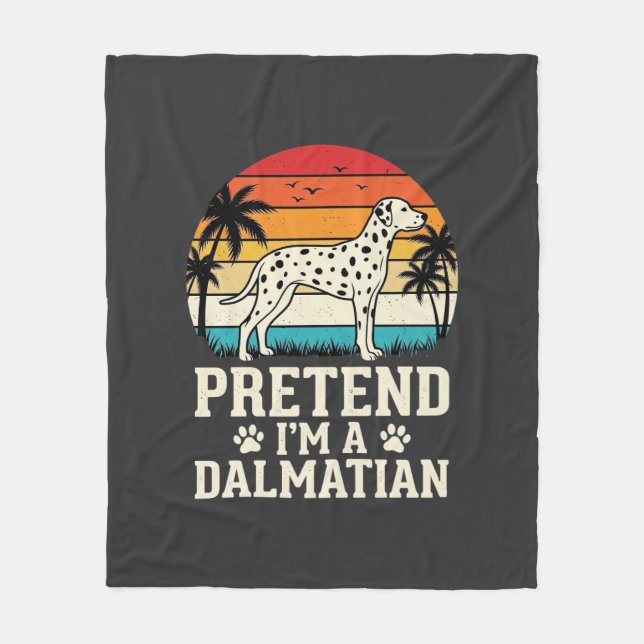Tun wir so, als wäre ich ein Dalmatiner Retro-Hund Fleecedecke (Vorderseite)