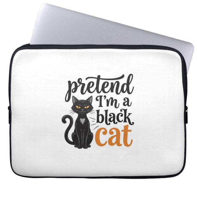 Tun wir so, als wäre ich ein schwarzes Halloween-K Laptopschutzhülle (Vorderseite)